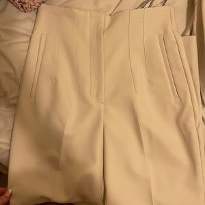 Zara high wasted pants in oyster white. Brand new only worn once.